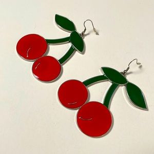 Large cherry earrings